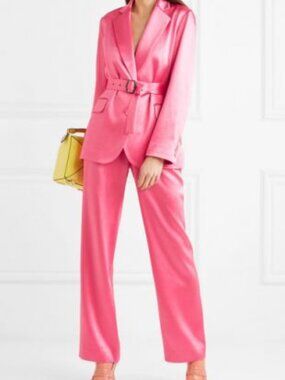 SIES MARJAN PINK SATIN TUXEDO SUIT